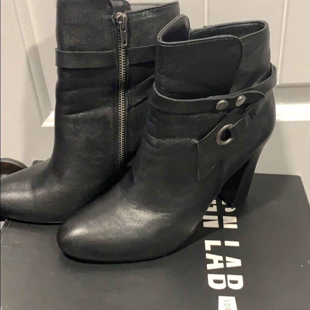 Black leather boots